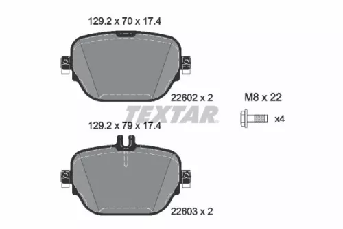 TEXTAR Brake Pad Set, disc brake (2260201)