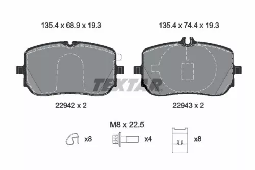 TEXTAR Brake Pad Set, disc brake (2294201)