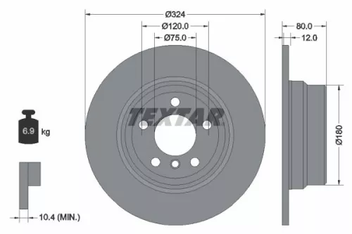 TEXTAR Brake Disc (92107403)