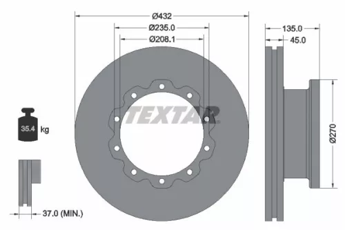 TEXTAR Brake Disc (93087000)