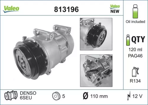 VALEO Compressor, air conditioning (813196)