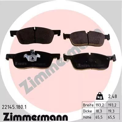 ZIMMERMANN Brake Pad Set, disc brake (22145.180.1)