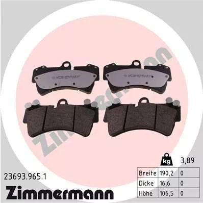 ZIMMERMANN Brake Pad Set, disc brake (23693.965.1)