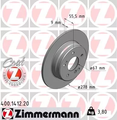 ZIMMERMANN Brake Disc (400.1412.20)