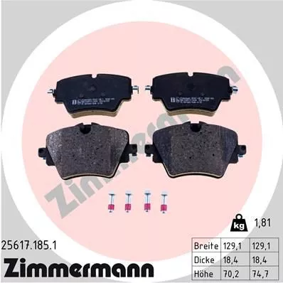 ZIMMERMANN Brake Pad Set, disc brake (25617.185.1)