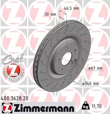 ZIMMERMANN Brake Disc (400.3628.20)