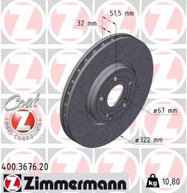 ZIMMERMANN Brake Disc (400.3676.20)