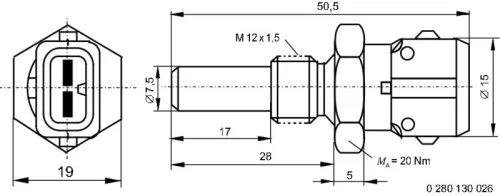 BOSCH Sensor, coolant temperature (0280130026)