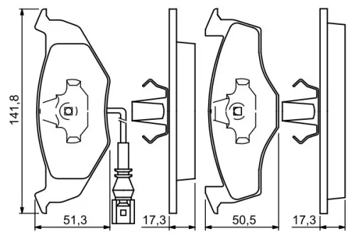 BOSCH Brake Pad Set, disc brake (0986424723)