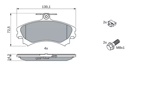 BOSCH Brake Pad Set, disc brake (0986424371)