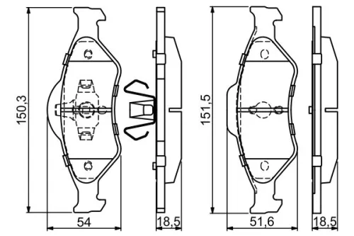 BOSCH Brake Pad Set, disc brake (0986424645)
