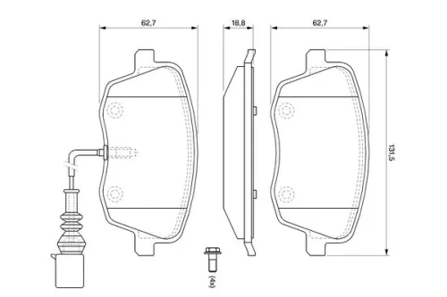 BOSCH Brake Pad Set, disc brake (0986494105)