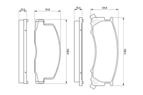 BOSCH Brake Pad Set, disc brake (0986424183)