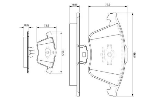 BOSCH Brake Pad Set, disc brake (0986494077)