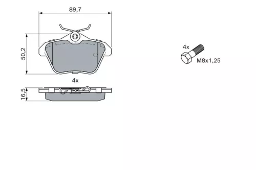 BOSCH Brake Pad Set, disc brake (0986494020)