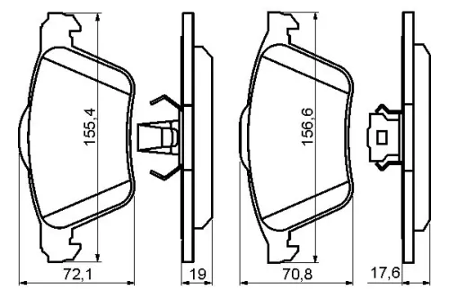 BOSCH Brake Pad Set, disc brake (0986494158)