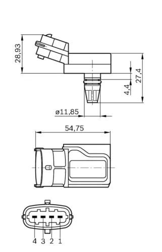 BOSCH Sensor, boost pressure (0281002573)