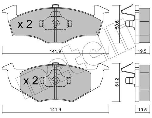 METELLI Brake Pad Set, disc brake (202-061)