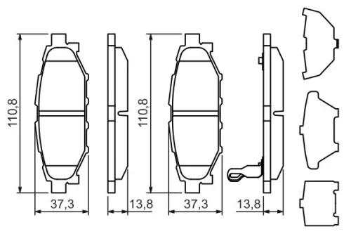 BOSCH Brake Pad Set, disc brake (0986494444)