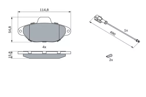 BOSCH Brake Pad Set, disc brake (0986424379)