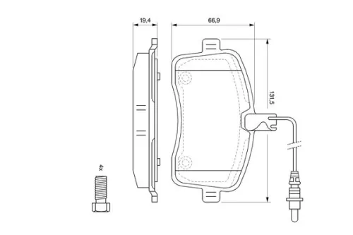 BOSCH Brake Pad Set, disc brake (0986494097)
