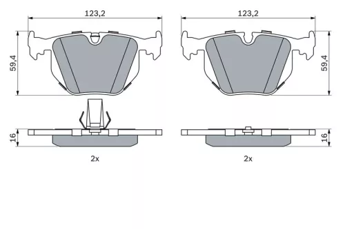 BOSCH Brake Pad Set, disc brake (0986494006)