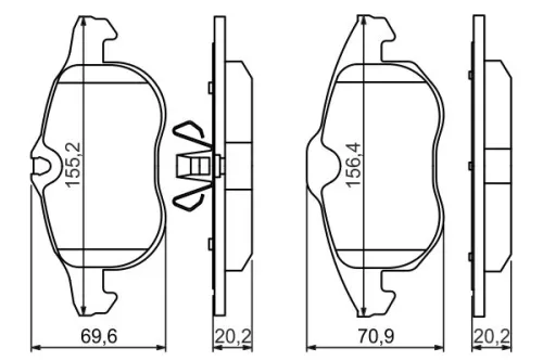 BOSCH Brake Pad Set, disc brake (0986494044)