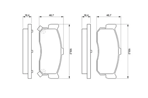 BOSCH Brake Pad Set, disc brake (0986461144)
