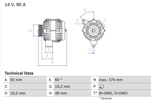 BOSCH Alternator (0986039740)