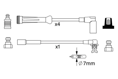 BOSCH Ignition Cable Kit (0986357250)