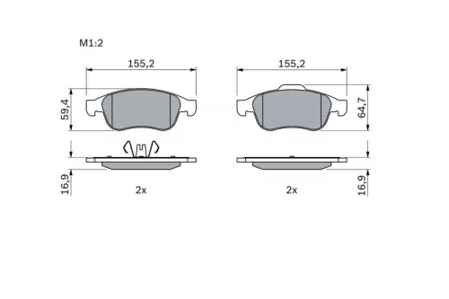 BOSCH Brake Pad Set, disc brake (0986494441)