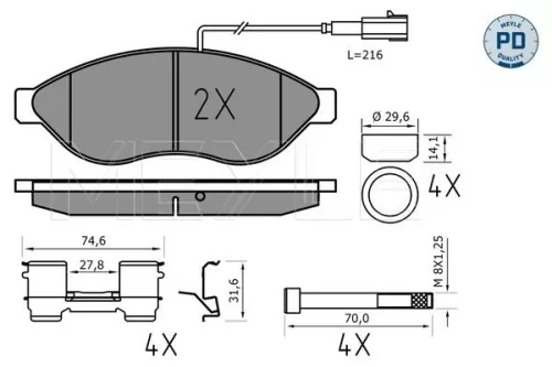 MEYLE Brake Pad Set, disc brake (0252446819-1/PD)