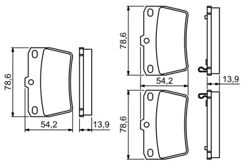 BOSCH Brake Pad Set, disc brake (0986494350)