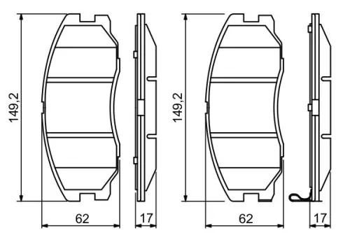 BOSCH Brake Pad Set, disc brake (0986494250)