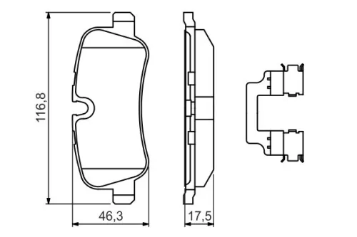 BOSCH Brake Pad Set, disc brake (0986494636)