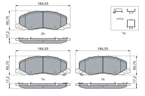 BOSCH Brake Pad Set, disc brake (0986494298)