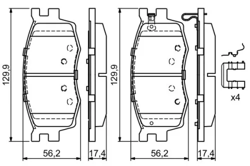 BOSCH Brake Pad Set, disc brake (0986494617)