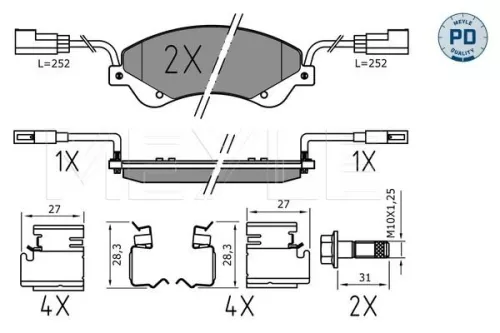 MEYLE Brake Pad Set, disc brake (0252448518/PD)