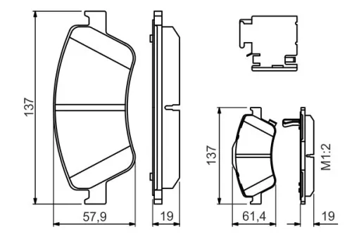 BOSCH Brake Pad Set, disc brake (0986494638)