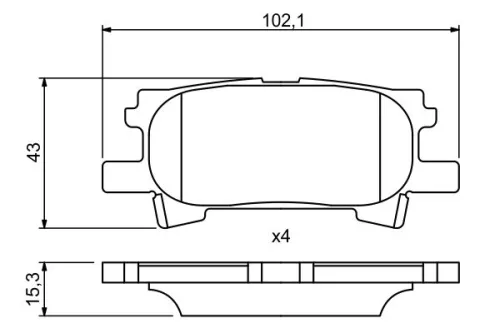 BOSCH Brake Pad Set, disc brake (0986494224)