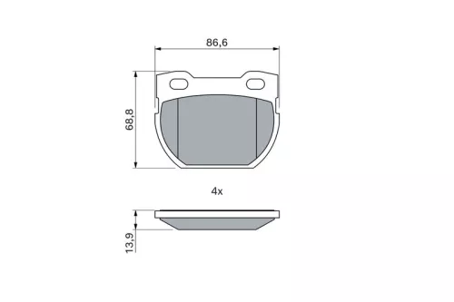BOSCH Brake Pad Set, disc brake (0986424827)