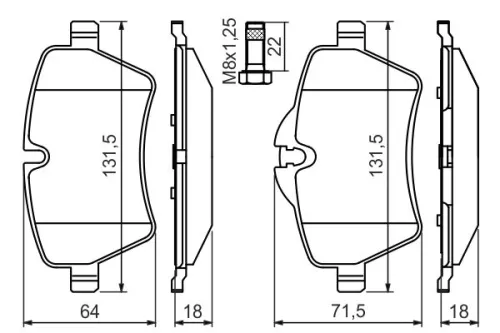 BOSCH Brake Pad Set, disc brake (0986494489)