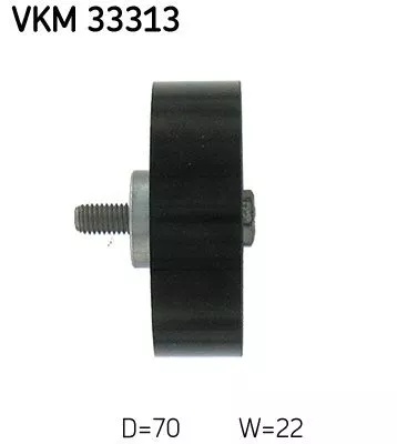 SKF Deflection/Guide Pulley, V-ribbed belt (VKM33313)