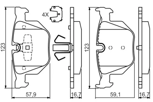 BOSCH Brake Pad Set, disc brake (0986494540)