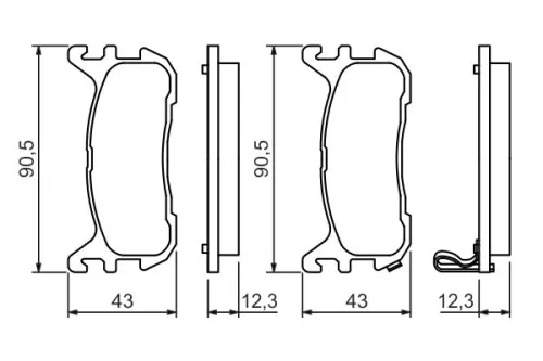 BOSCH Brake Pad Set, disc brake (0986494482)