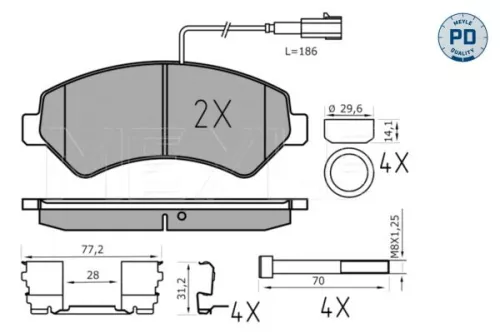 MEYLE Brake Pad Set, disc brake (0252446619-1/PD)