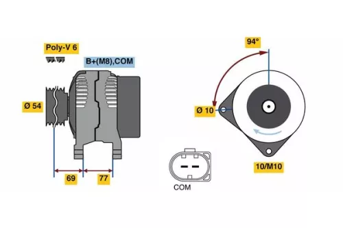 BOSCH Alternator (0986080350)