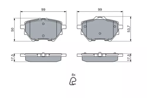 BOSCH Brake Pad Set, disc brake (0986494716)