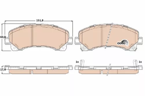 TRW Brake Pad Set, disc brake (GDB3545)