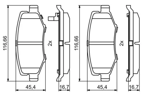 BOSCH Brake Pad Set, disc brake (0986494706)